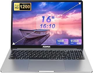 ACEMAGIC 16 inch FHD Display laptop, Quad-Core N-97 Processor Up to 3.6GHz（Beat N5095） laptop computer, 16GB DDR4 512GB SSD Notebook Computers with Metal Body Support WiFi, BT5.0, 3*USB3.2