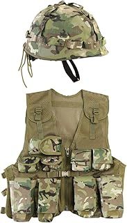 Kombat UK Kids BTP Assault Vest + Helmet Set - British Terrain Pattern, One Size
