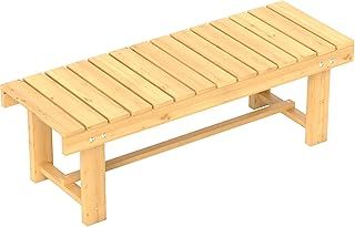 Outsunny 1 Piece 2-seater Outdoor Indoor Wooden Garden Bench Fir Patio Loveseat, 110L x 38W x 35Hcm, Natural