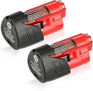 2 Pack Waitley 12V 3A Replacement Battery Compatible with Milwaukee M12 Power Tools