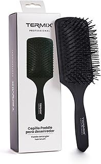 Termix Detangling Hairbrush Professional Paddle Brush with Non-Slip Handle and Thick and Resistant Bristles Black Colour