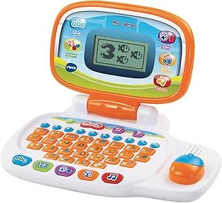 VTech 155403 Pre School Laptop Interactive Educational Kids Computer Toy with 30 Activities Suitable for Children 3, 4, 5+ Year Olds Boys & Girls, White/Orange
