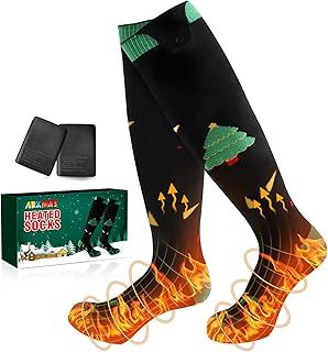 Heated Socks for Women, Heated Socks for Teenager 5000mAh Battery 4 Levels Temperature Warm, Rechargeable Heating Socks for Winter Indoor Activities Skiing Cycling Outdoor Work