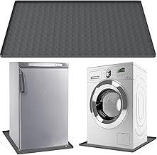 Fridge Silicone Mat with 0.8Inch Raised Edge 60 x 60cm Anti-Slip Washing Machine Mat Floor Protector Prevent Water Leakage/Floor Damage from Elecrical Equipment Such as Fridge Wine Cabinet (Grey)