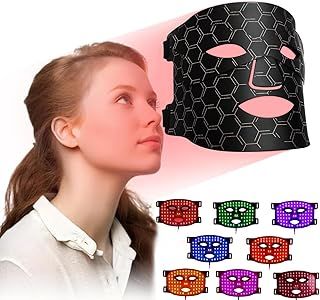 Red Light Therapy Mask for at Home Face Masks Skincare, Portable Skin Tightening Beauty Toning Device,7 Colors LED Mask Mode Adjustment - Rejuvenation,Face Toning Firming for Women (Black Butterfly)