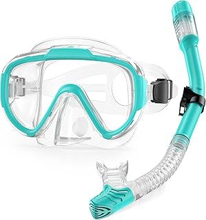 Snorkel Set Adults Snorkel Mask Anti-Fog Panoramic View Diving Mask Dry Top Snorkel Kit with Travel Bag Diving Set for Snorkeling Scuba Diving Swimming Travel