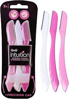 WILKINSON SWORD - Intuition Eyebrow Shaper for Women | Facial Hair Remover and Trimmer | Exfoliating Dermaplaning Tool | Pack of 3 Disposable Razors
