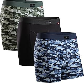 DANISH ENDURANCE Cotton Boxers for Men with Optional Fly, Stretchy & Breathable Men's Underwear Trunks, 3 Pack