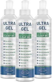 Electro Spyres Ultrasound Gel Clear | Pack of 3 (3X 300ml Bottles) | Non-Allergic | Non-Staining | Reduces Friction | Viscous | Scan-Head Safe
