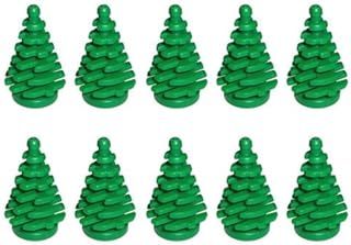 LEGO NEW 10 pcs GREEN PINE TREE SMALL 2x2x4 Plant Christmas City Town Building Forest Greenery Foliage Train Pack set boy girl part piece
