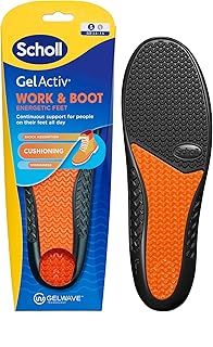 Scholl GelActiv Work & Boot Insoles for Men and Women, All Day Comfort at Work, Shock Absorption and Comfort Cushioning with GelWave Technology