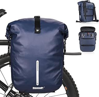 WILDKEN Pannier Bag for Bicycles 20L Multifunctional Bike Backpack Waterproof Bike Panniers Bags for Rear Carrier Rack Back Seat Shoulder Bag Cycling Rucksack with Rain Cover (Blue)