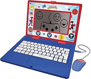 Lexibook, Spidey and his Amazing Friends, Educational Laptop French/English, Toy for Children, 170 Activities to Learn, Play Games and Music, Large Screen, Red/Blue, JC599SPi1