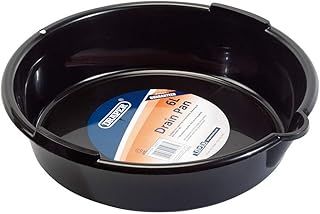Draper 6L Oil / Fluid Drain Pan | 380mm Diameter | UV Stabiliser Drip Tray | Anti-Splash Lip | 15086