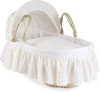 Clair de Lune Broderie Anglaise Palm Moses Basket Baby Bassinet 75 x 28 cm