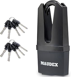 MDE60 Heavy Duty Padlock with 10 Keys - [Anti Drill, Anti Pick Cylinder] - [Closed Shackle] - Outdoor Padlock for Shed, Gate, Garage, Container