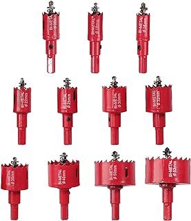 Proster Hole Saw Sets - Hole Cutter Set with 11 PCS Drill Bits 15-50mm Stainless High Speed Steel Metal Alloy Hole Saw for Wood Soft PVC Board and Plastic
