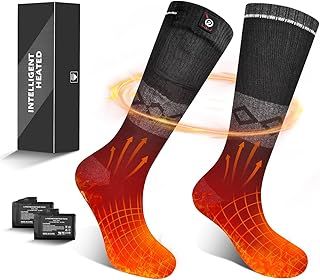 Heated Socks for Men Women Rechargeable,Thermal Electric Battery Ski Socks in Cold Weather Winter Warm for ‎Running Walking Camping Hiking Training Work Skiing Sleeping Cold Feet