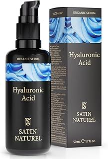 Satin Naturel Hyaluronic Acid Serum for Face 50ml - Face Skincare for a Rejuvenated Skin - Collagen Serum with Organic Aloe Vera for Sensitive Skin - Vegan Skincare