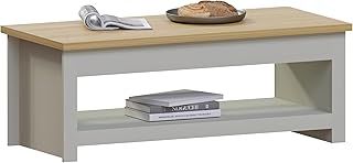 Vida Designs Arlington Coffee Table 1 Shelf Storage MDF Living Room Modern Furniture (Grey)