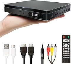 Mini DVD Player, DVD/CD Player for TV, All Region Free 1080P HD with RCA/HDMI Cables, Remote Control, Breakpoint Memory, Built-in PAL/NTSC, USB Input
