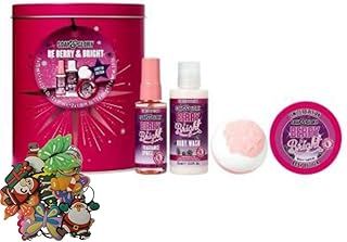 Soap and Glory Be Berry & Bright Gift Set | Body Wash, Body Butter, Body Spray & Bath Bomb with Free Keyring | Perfect Holiday or Birthday Gift for Glowing Skin | 4 Pcs