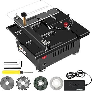 AHWOiHS Mini Table Saw - Portable, Multi-Functional, 100W Precision Electric Saw for DIY Woodworking & Crafts