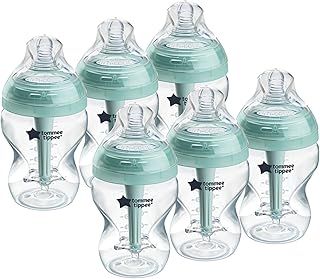 Tommee Tippee Advanced Anti-Colic Baby Bottle, 260ml, Slow-Flow Breast-Like Teat for a Natural Latch, Triple-Vented Anti-Colic Wand, Pack of 6
