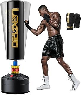 LEKÄRO Free Standing Punch Bag with Boxing Gloves, Heavy Boxing Bag with Stand for Adult Teens, Kickboxing Bag for MMA Muay Thai Fitness