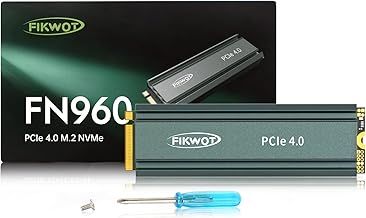 M.2 SSD 4TB NVMe SSD M2 2280 PCIe Gen4 x4, Up to 5000MB/s Internal Solid State Drive with Heatsink for PS5 Desktops Laptops, Dynamic SLC Cache(FN960)