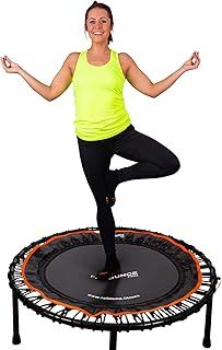 FIT BOUNCE PRO II Bungee Rebounder Mini Trampoline | Already Assembled | Half Folding, Silent & Beautifully Designed for Adults & Kids | Includes Storage Bag | Free Online Workouts