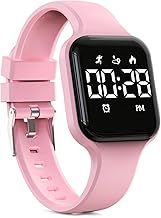 Focwony Kids Digital Watch Steps Counter Waterproof Fitness Tracker Wristwatch with Pedometer LED Display Stopwatch for Kids Boys Girls Teenager