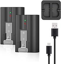 2 Pack Rechargeable Doorbell Battery with Charger Station for Ring Video Doorbell 2/3/3Plus/4, Quick Release Battery Replacement for Stick Up Cam and Spotlight Cam Batterys 3.65V 6040mAh
