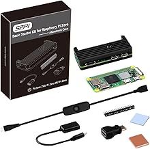 GeeekPi Basic Starter Kit for Raspberry Pi Zero 2 W, with Zero 2 W Aluminum Case, 20Pin GPIO Header, OTG Cable, MicroUSB Switch Cable,Heatsinks, MicroUSB to OTG Cable, HDMI Adapter for Zero 2 W
