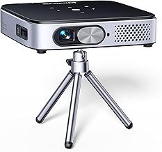 【Netflix in Android 11.0&Ultra Short Throw】Mini Projector, 600ANSI DLP Battery Smart Portable Projector 4K FHD 1080P Support,WiFi6 Bluetooth Pocket Projector for Home Cinema,Travel Camping,With Stand