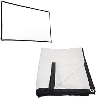 zalati Projector Screen Portable Indoor/Outdoor Movie Theater screen 16/9 polyester white soft screen For outdoor camping Collapsible High Contrast Hanging Hole Grommets - 51inch