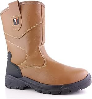 Tuffking 9050 S1P Mens Tan Fur Lined Steel Toe Cap Rigger Safety Boots Work Boot (9 UK)