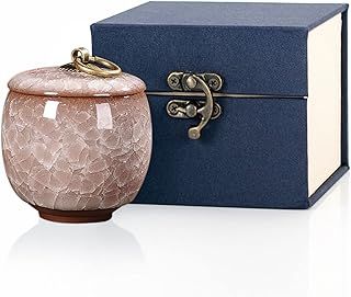 Small Urns for Human Ashes, Ceramic Memorial Mini Ashes Urns, Hold 5.5 Cubic Inches of Ashes, Beautiful Mini Sharing Funeral Urns with Exquisite Box (White)