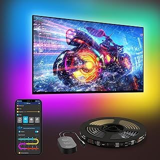 Govee TV LED Backlight, 3.8M RGBIC LED Strip Light for 55-65 inch TVs, Smart Lights with Bluetooth and Wi-Fi Control, Works with Alexa & Google Assistant, Music Sync, 99+ Scene Modes, Adapter Power