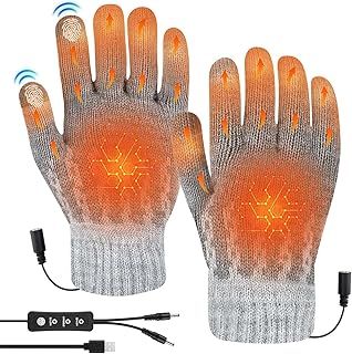 USB Heated Gloves for Men and Women, USB Heated Gloves, Winter Touchscreen Gloves With Adjustable Temperature Hand Warmers Gloves for Men Women, Washable Knitting Gloves