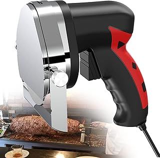 Electric Kebab Slicer Doner Knife Shawarma Cutter Handheld Roast Meat Cutting Machine Gyro Knife 220-240V Two Blades,Black