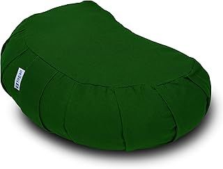 Yogan Crescent Yoga Cushion/Meditation Cushion | Natural Buckwheat Hulls Filling | Outer Cover (Could be Removed and Washed) - Made of 100% Organic Cotton