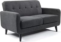 Elegant 2 Seater Sofa - Lavish Chenille Fabric Chair, Ideal Sofa for Living Room or Sofa for Bedroom, Stylish Living Room Chair, Chair for Bedroom (Charcoal)