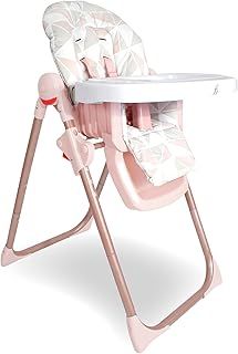 My Babiie MBHC8 Premium Highchair – Adjustable, 3 Recline Positions, 6 Height Settings, Removable Tray, Padded Seat, Foldable, for Toddler, from 6 Months to 3 Years (15kg) – Rose Gold