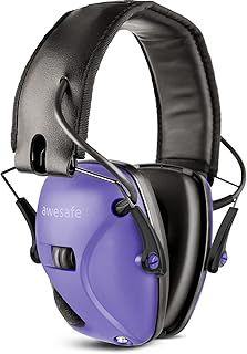 awesafe Electronic Shooting Earmuff, GF01 Noise Reduction Sound Amplification Electronic Safety Ear Muffs, Ear Protection, NRR 22 dB, Ideal for Shooting and Hunting (purple)
