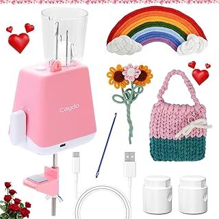 French Knitting Machine, Electric i Cord Knitting Machine, Knitting Mill i-Cord Knitter Machine, Automatic Knitting Wool to i-Cords, DIY Crochet Machine for Adults&Kids(Patented)