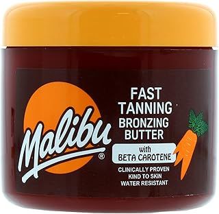Malibu Sun Bronzing Fast Tanning Body Butter with Beta Carotene, Tropical Coconut Fragrance, 300ml