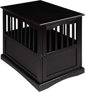 Casual Home Wooden Medium Pet Crate, End Table, Black