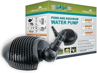 AllPondSolutions Pond Filter Pump 8000 L/H, Fully Submersible - Energy Efficient Koi Fish Waterfall Pump 6mm Solids Handling. 8000PP