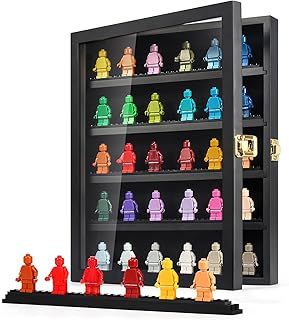 Minifigure Display Case for Collectibles, Mini Figure Display Case Wall Mount, 11 x 13.4 inches Black